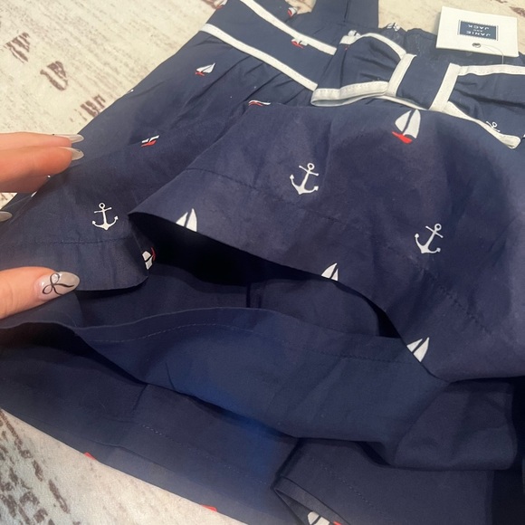 NWT Janie and Jack girl navy sailboat and anchor printed bow tank top size 6 - Picture 4 of 5